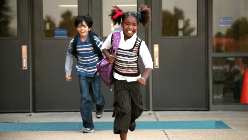 Children leaving school