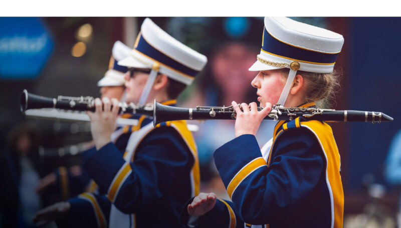Band members with their instruments