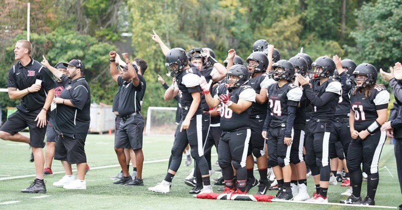 Football team celebrating