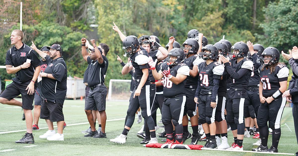 Football team celebrating